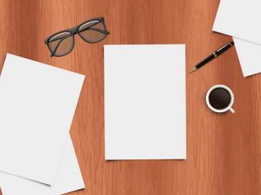 Resepsiyon office öğeleri ile gerçekçi çizimi