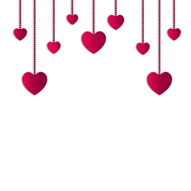 Sevgililer dekorasyon çerçeve arka plan - kolye Kalpler