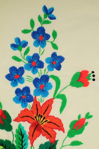 Embroidered flowers — Stock Image Embroidered flowers Royalty Free Stock Photos