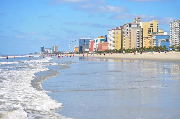 Blick auf den berühmten Grand Strand in Myrte Beach South Carolina lizenzfreie Stockbilder