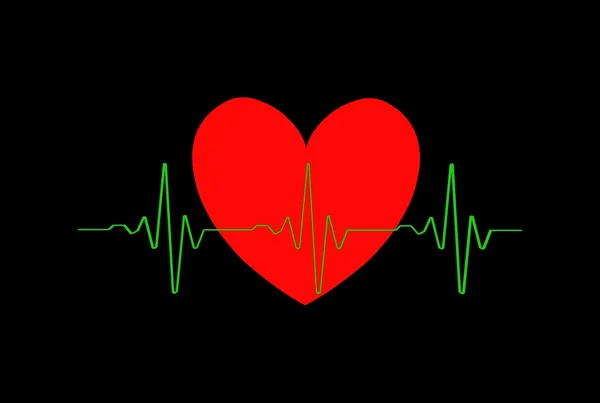 Hart met cardiogram — Stockfoto