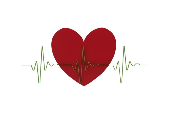 Hart met cardiogram — Stockfoto