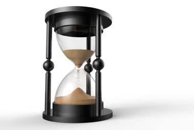 Beyaz arkaplanda kum saati