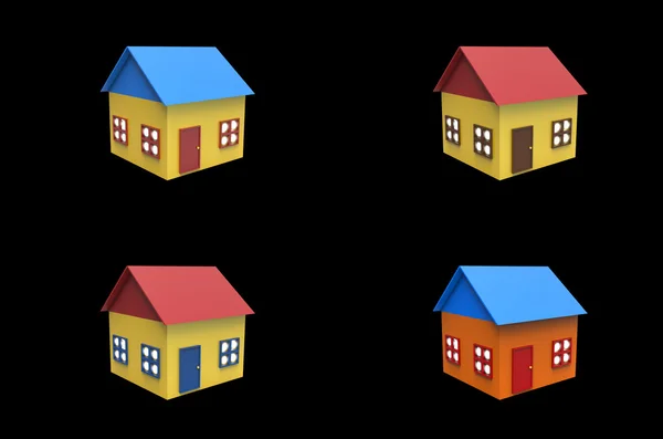 renkli evlerin kümesi