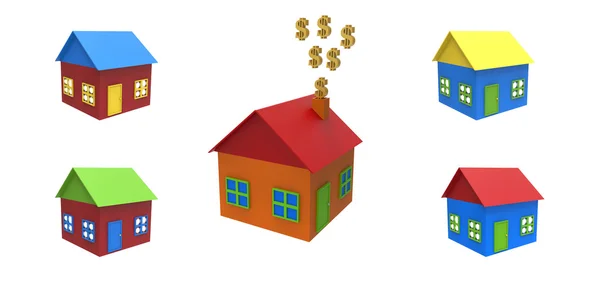 renkli evlerin kümesi