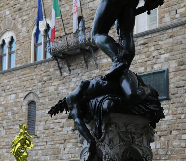 Standbeelden in piazza della signoria, Florence, Italië — Stockfoto