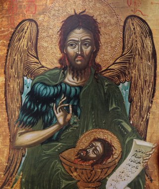 byzantine icon in church of savior of Neredica, novgorod, russia clipart