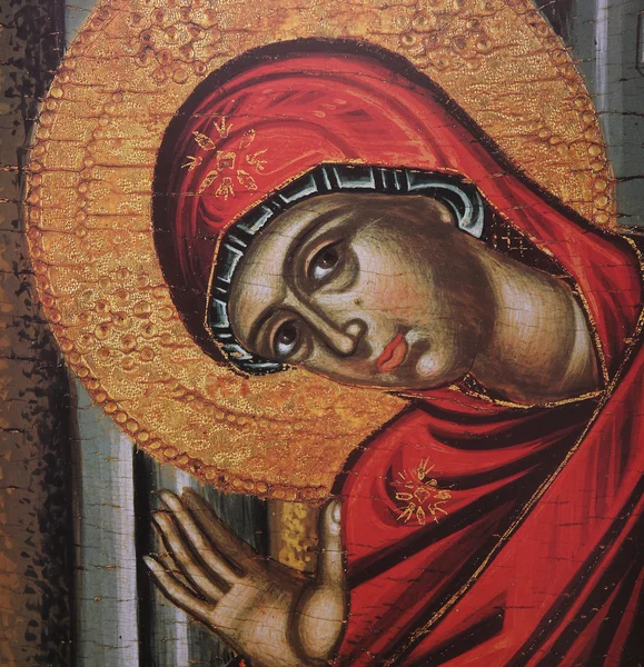 Icono bizantino en la iglesia de salvador de Neredica, Novgorod, Rusia — Foto de Stock