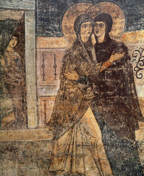 Fresker i St. Sofia-katedralen i Kiev, Ukraina – stockfoto