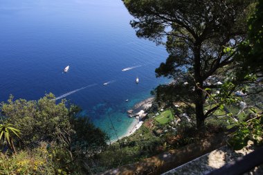 Capri Adası, Capri, İtalya'nın kıyı şeridi
