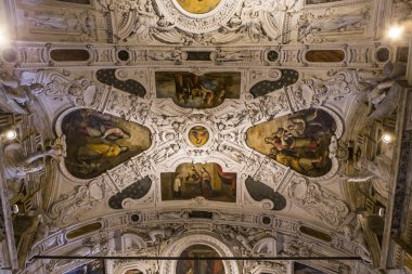 iç mekanlar ve Ayrıntılar Siena katedralinin, Siena, İtalya