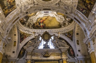 iç mekanlar ve Ayrıntılar Siena katedralinin, Siena, İtalya