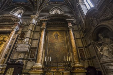 iç mekanlar ve Ayrıntılar Siena katedralinin, Siena, İtalya