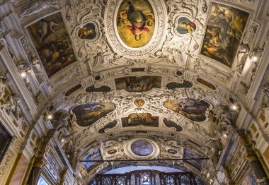 iç mekanlar ve Ayrıntılar Siena katedralinin, Siena, İtalya