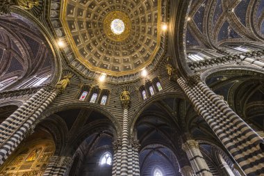 iç mekanlar ve Ayrıntılar Siena katedralinin, Siena, İtalya