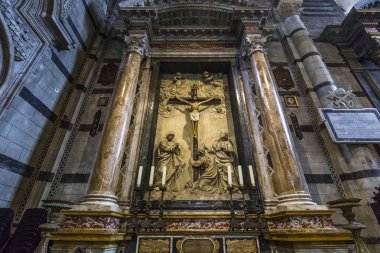 iç mekanlar ve Ayrıntılar Siena katedralinin, Siena, İtalya