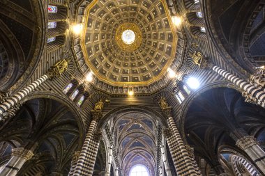 iç mekanlar ve Ayrıntılar Siena katedralinin, Siena, İtalya