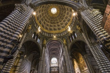 iç mekanlar ve Ayrıntılar Siena katedralinin, Siena, İtalya