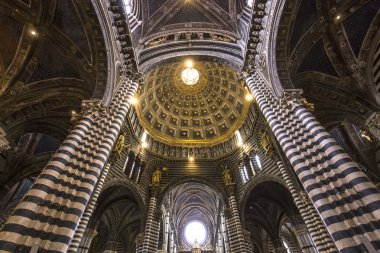 iç mekanlar ve Ayrıntılar Siena katedralinin, Siena, İtalya