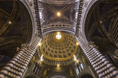 iç mekanlar ve Ayrıntılar Siena katedralinin, Siena, İtalya