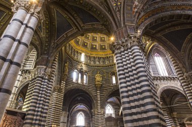 iç mekanlar ve Ayrıntılar Siena katedralinin, Siena, İtalya