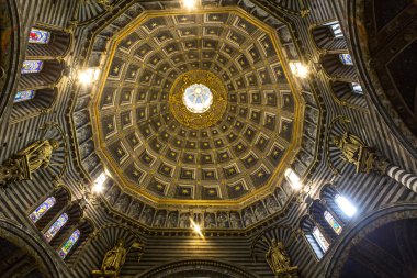iç mekanlar ve Ayrıntılar Siena katedralinin, Siena, İtalya