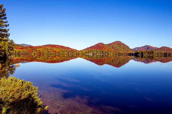 Pohled Lac Superieur Laurentides Mont Tremblant Quebec Kanada — Stock fotografie