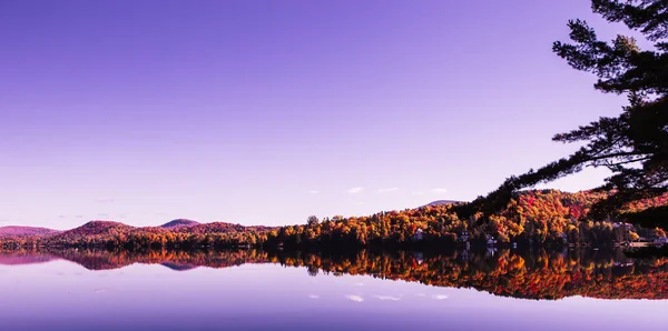 Pohled Lac Superieur Laurentides Mont Tremblant Quebec Kanada — Stock fotografie