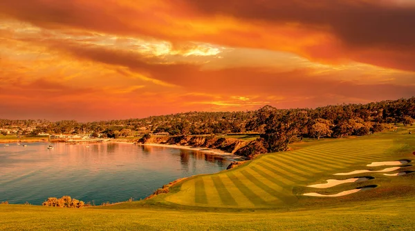 View Pebble Beach Golf Course Hole Monterey California Usa — Foto de Stock