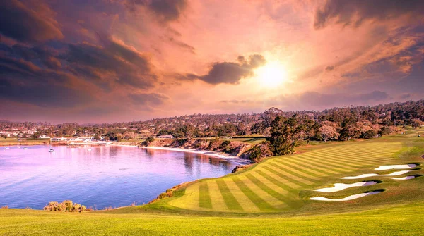 View Pebble Beach Golf Course Hole Monterey California Usa — Stock Photo, Image