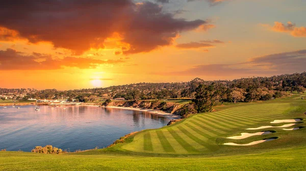 Utsikt Över Pebble Beach Golfbana Hål Monterey Kalifornien Usa — Stockfoto