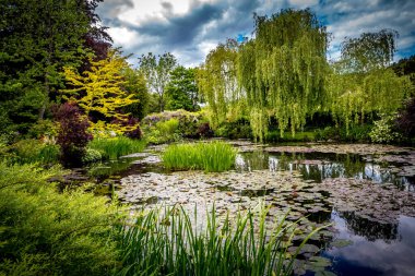 GIVERNY, FRANCE, 21 Mayıs 2015: Empresyonist bahçeler ve Claude Monet göletleri Giverny, Normandiya, Fransa