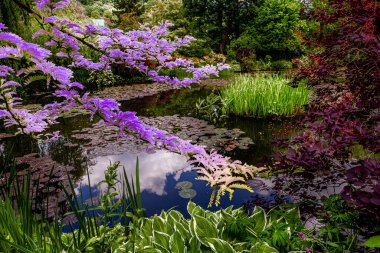 GIVERNY, FRANCE, 21 Mayıs 2015: Empresyonist bahçeler ve Claude Monet göletleri Giverny, Normandiya, Fransa