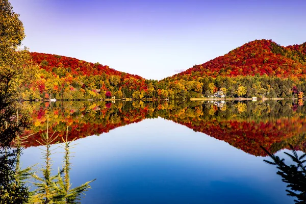 Över Lac Superieur Laurentides Mont Tremblant Quebec Kanada — Stockfoto