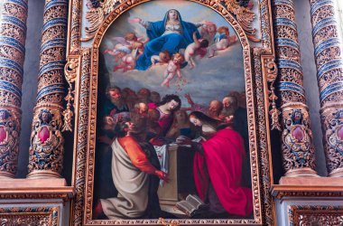 FECAMP, FRANCE, AĞUSTOS 02 İç İşleri ve Abbatiale de la Trinite, Fecamp, Normandiya, Fransa 'nın mimari detayları. Ağustos 02, 2013 Fecamp, Fransa