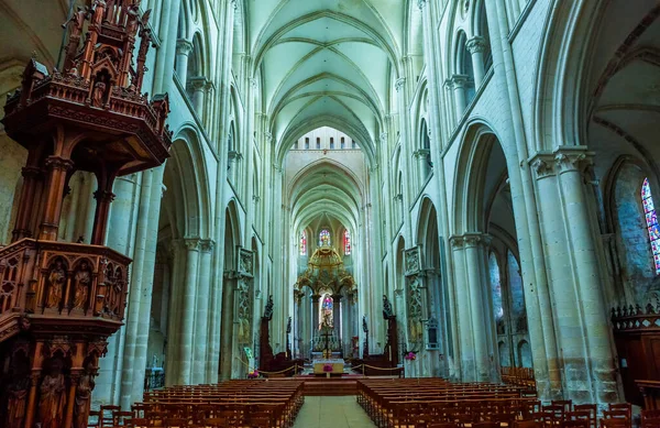 Fecamp Frankrike August Interiörer Och Arkitektoniska Detaljer Kyrkan Abbatiale Trinite — Stockfoto