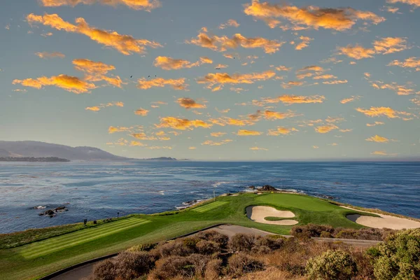 Una Vista Del Campo Golf Pebble Beach Hoyo Monterey California — Foto de Stock