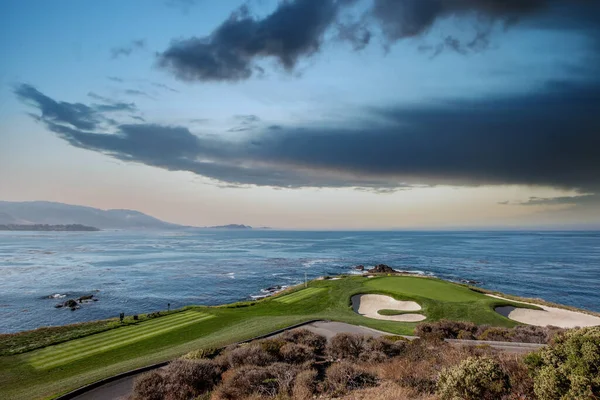 Uma Vista Campo Golfe Pebble Beach Hole Monterey Califórnia Eua — Fotografia de Stock