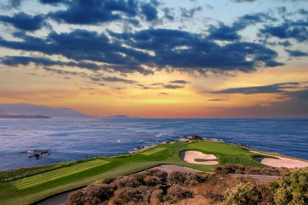 Une Vue Sur Parcours Golf Pebble Beach Trou Monterey Californie — Photo