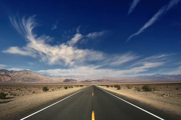 Líneas Carreteras Desierto Del Valle Muerte California — Foto de Stock