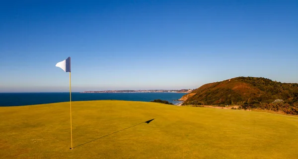 Pleneuf Val Andre Golfplatz Bretagne Frankreich Hintergrund Das Kanalmeer — Stockfoto