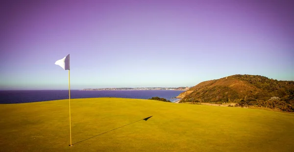 Pleneuf Val Andre Golf Course Bretagne Francia Sullo Sfondo Canale — Foto Stock