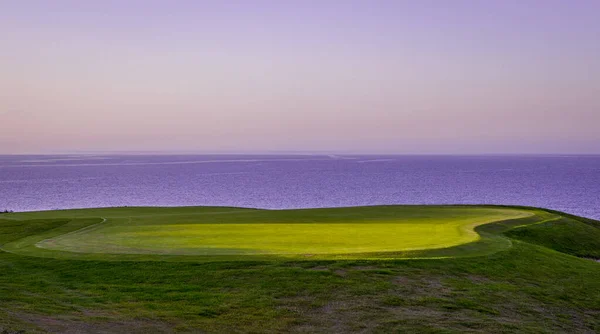 Pleneuf Val Andre Campo Golf Bretagne Francia Fondo Canal Mar —  Fotos de Stock