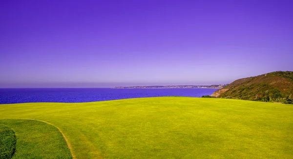 Pleneuf Val Andre Campo Golfe Bretagne França Segundo Plano Mar — Fotografia de Stock