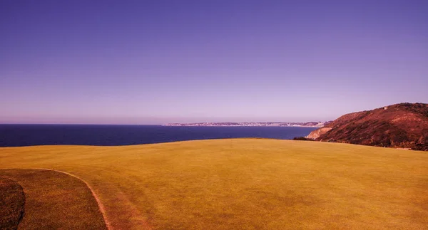 Pleneuf Val Andre Golfbaan Bretagne Frankrijk Achtergrond Kanaalzee — Stockfoto