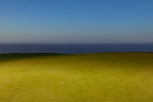 Pleneuf Val Andre Golf Course Bretagne France Background Channel Sea — Stock Photo, Image