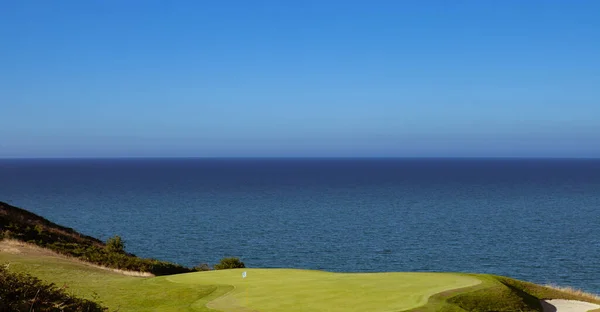 Pleneuf Val Andre Golf Course Bretagne Francia Sullo Sfondo Canale — Foto Stock