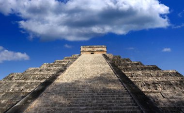 Chichen Itza 'daki Maya Piramidi Yucatan, Meksika 