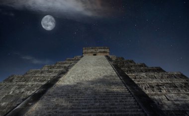 Chichen Itza 'daki Maya Piramidi Yucatan, Meksika 