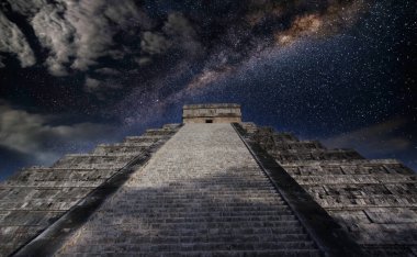 Chichen Itza 'daki Maya Piramidi Yucatan, Meksika 